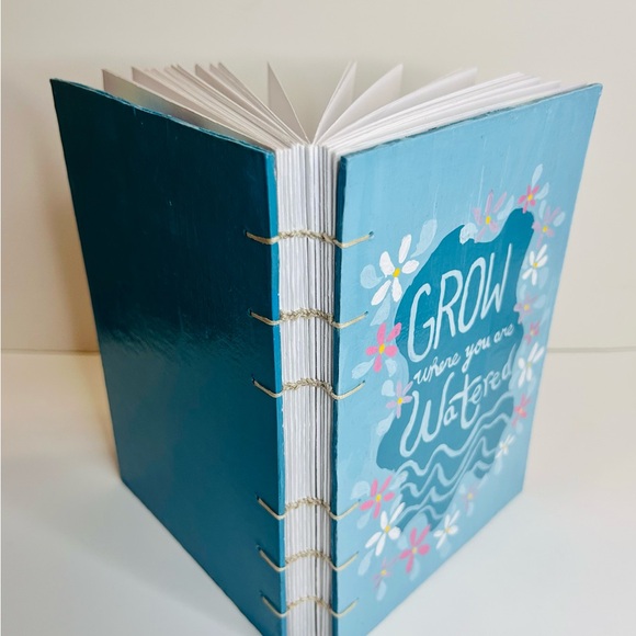 Ready-to-ship Hand Painted Grow Where You Are Watered Notebook - Picture 3 of 7